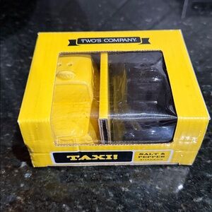 Two's Company Yellow and Black Taxi Shakers-NEW